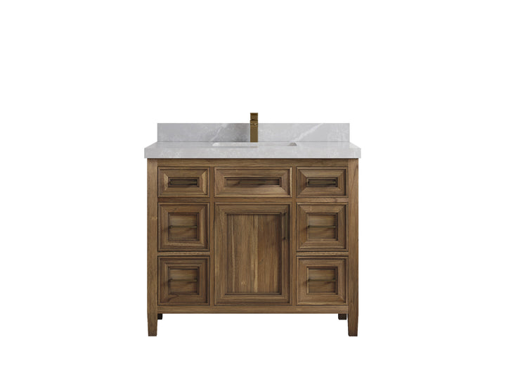 Santa Monica Teak Wood 42 in. W x 22 in. D Single Sink Bathroom Vanity - photo 36