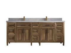 Santa Monica Teak Wood 84 in. W x 22 in. D Double Sink Bathroom Vanity - photo 38