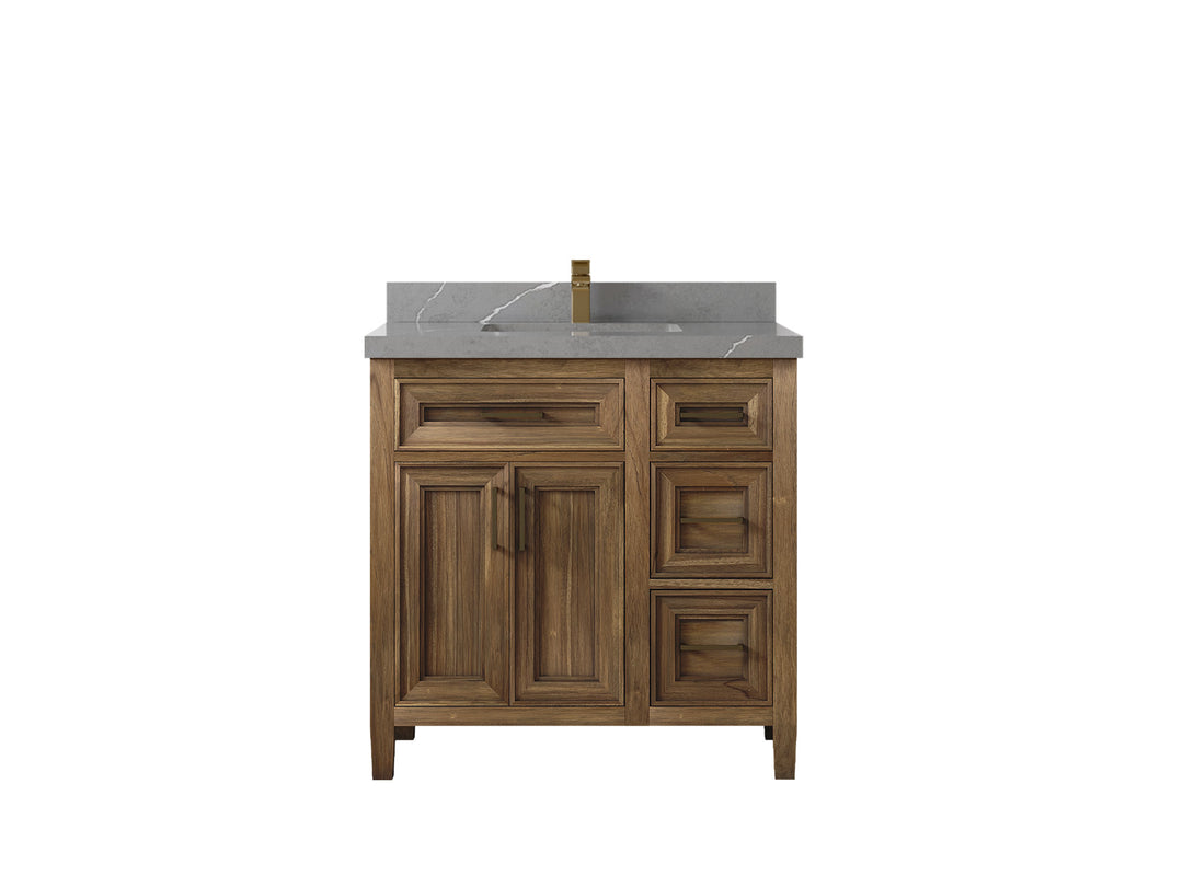 Santa Monica Teak Wood 36 in. W x 22 in. D Single Sink Bathroom Vanity