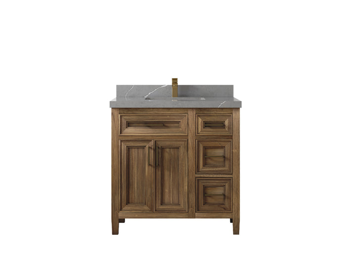 Santa Monica Teak Wood 36 in. W x 22 in. D Single Sink Bathroom Vanity - photo 39