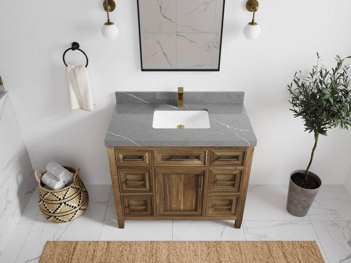 Santa Monica Teak Wood 42 in. W x 22 in. D Single Sink Bathroom Vanity - photo 37