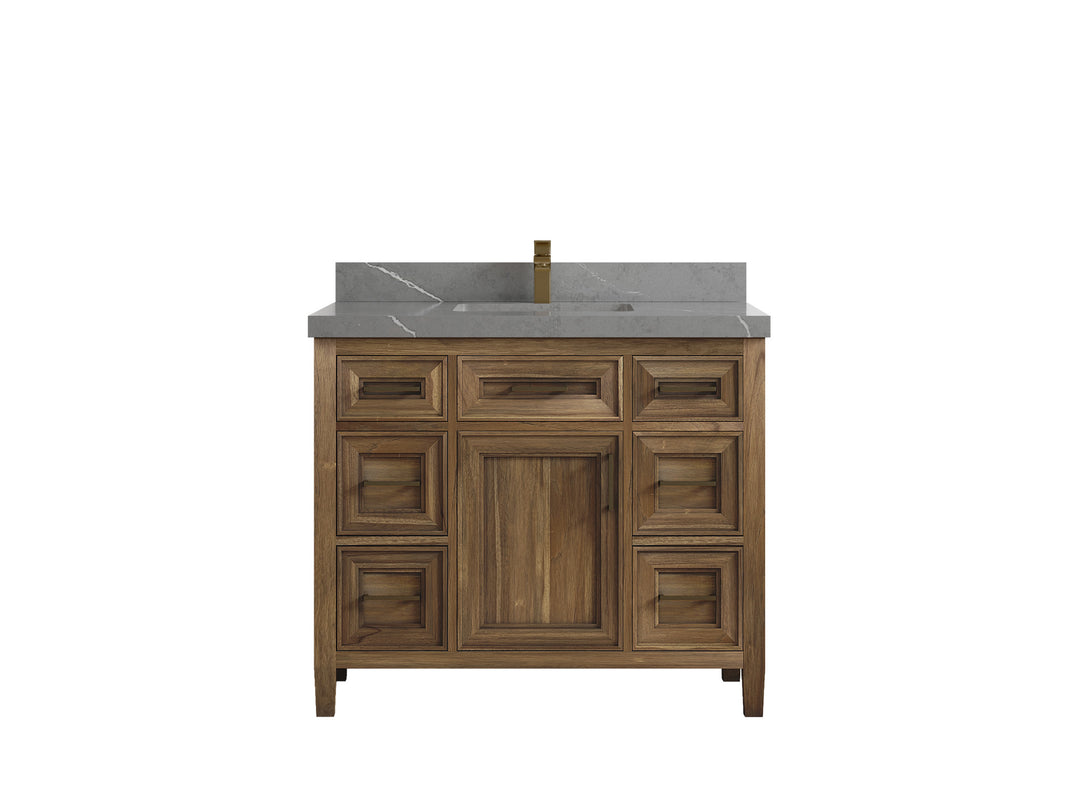 Santa Monica Teak Wood 42 in. W x 22 in. D Single Sink Bathroom Vanity