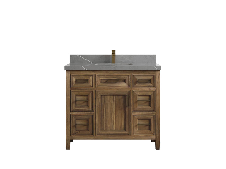 Santa Monica Teak Wood 42 in. W x 22 in. D Single Sink Bathroom Vanity - photo 38