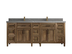 Santa Monica Teak Wood 84 in. W x 22 in. D Double Sink Bathroom Vanity - photo 40