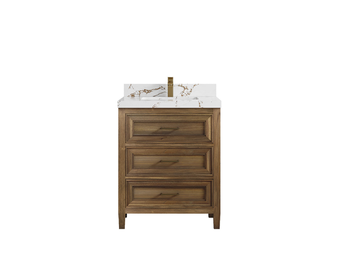 Santa Monica Teak Wood 30 in. W x 22 in. D Single Sink Bathroom Vanity