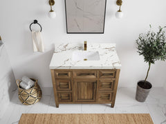 Santa Monica Teak Wood 42 in. W x 22 in. D Single Sink Bathroom Vanity - photo 13