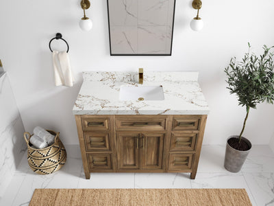 Santa Monica Teak Wood 48 in. W x 22 in. D Single Sink Bathroom Vanity