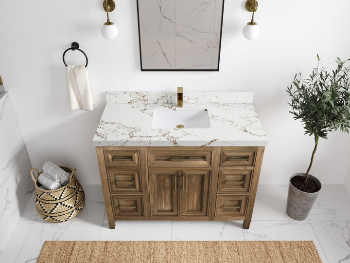 Santa Monica Teak Wood 48 in. W x 22 in. D Single Sink Bathroom Vanity - photo 15
