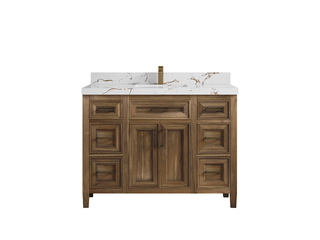 Santa Monica Teak Wood 48 in. W x 22 in. D Single Sink Bathroom Vanity