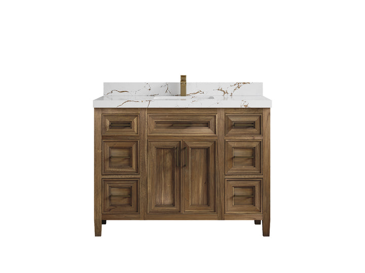 Santa Monica Teak Wood 48 in. W x 22 in. D Single Sink Bathroom Vanity - photo 16