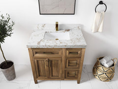 Santa Monica Teak Wood 36 in. W x 22 in. D Single Sink Bathroom Vanity - photo 14
