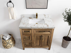 Santa Monica Teak Wood 36 in. W x 22 in. D Center Sink Bathroom Vanity - photo 14