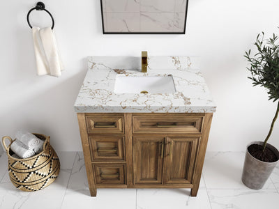 Santa Monica Teak Wood 36 in. W x 22 in. D Center Sink Bathroom Vanity