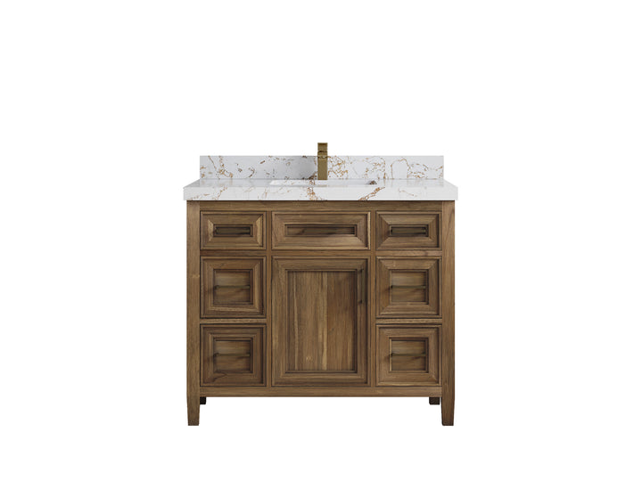 Santa Monica Teak Wood 42 in. W x 22 in. D Single Sink Bathroom Vanity - photo 16