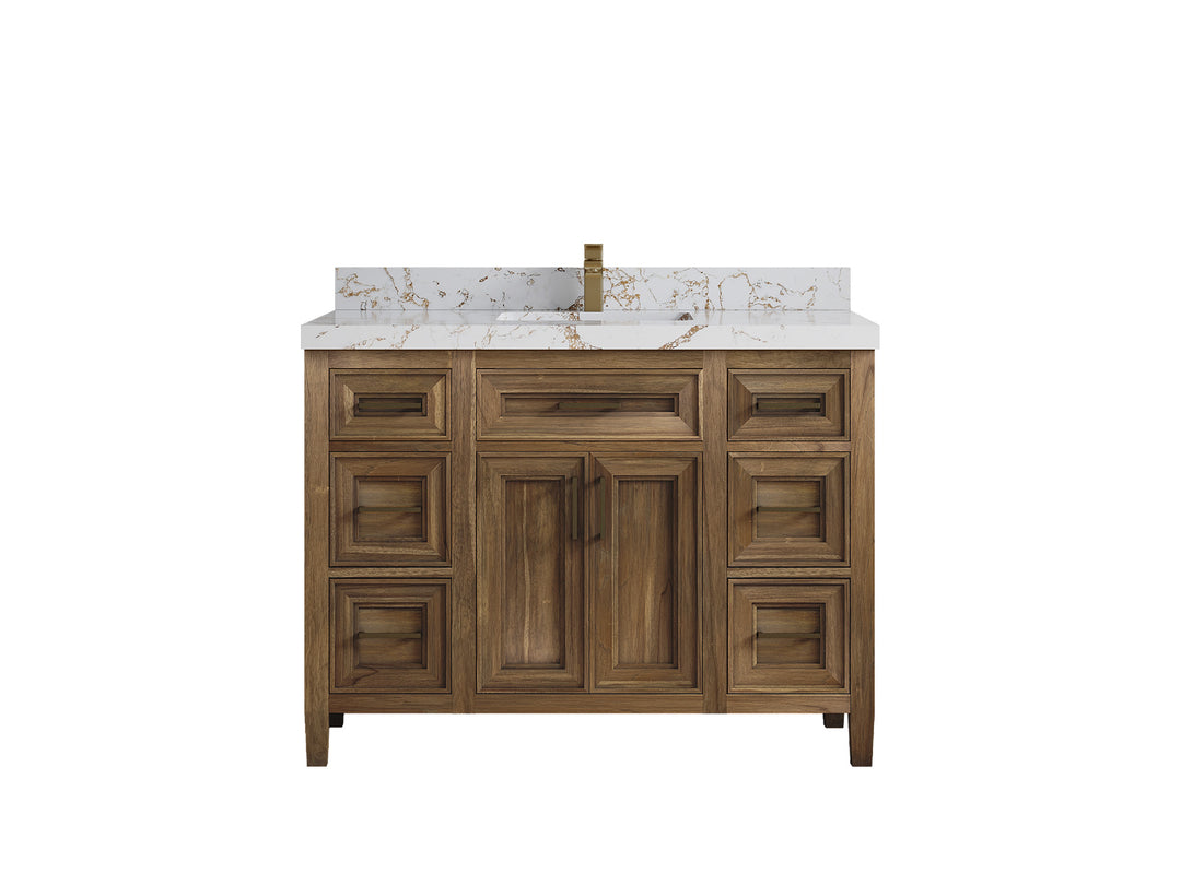 Santa Monica Teak Wood 48 in. W x 22 in. D Single Sink Bathroom Vanity