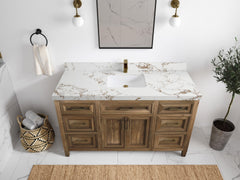 Santa Monica Teak Wood 60 in. W x 22 in. D Single Sink Bathroom Vanity - photo 15