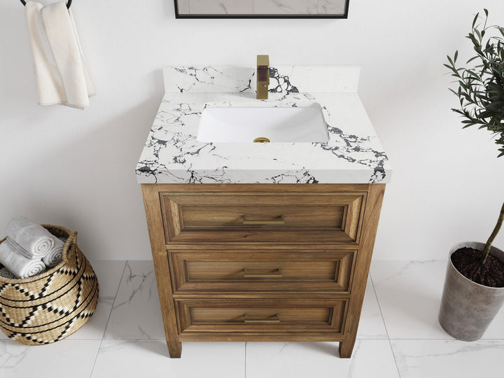 Santa Monica Teak Wood 30 in. W x 22 in. D Single Sink Bathroom Vanity - photo 18
