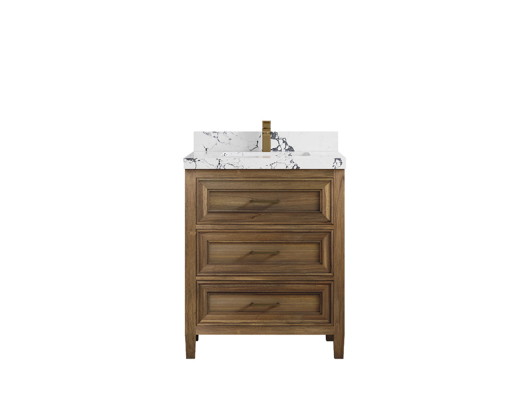 Santa Monica Teak Wood 30 in. W x 22 in. D Single Sink Bathroom Vanity