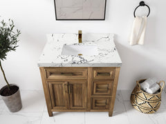 Santa Monica Teak Wood 36 in. W x 22 in. D Single Sink Bathroom Vanity - photo 16