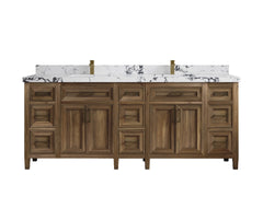 Santa Monica Teak Wood 84 in. W x 22 in. D Double Sink Bathroom Vanity - photo 18