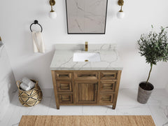Santa Monica Teak Wood 42 in. W x 22 in. D Single Sink Bathroom Vanity - photo 25