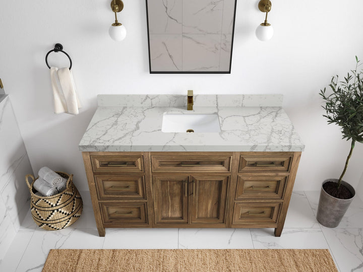 Santa Monica Teak Wood 60 in. W x 22 in. D Single Sink Bathroom Vanity - photo 25