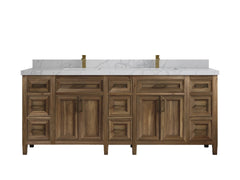 Santa Monica Teak Wood 84 in. W x 22 in. D Double Sink Bathroom Vanity - photo 26