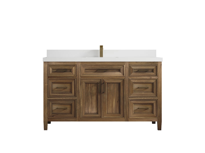 Santa Monica Teak Wood 60 in. W x 22 in. D Single Sink Bathroom Vanity - photo 42