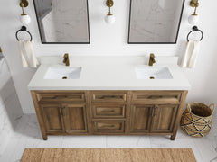 Santa Monica Teak Wood 72 in. W x 22 in. D Double Sink Bathroom Vanity - photo 25