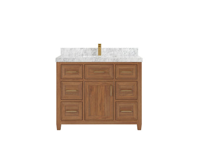 Santa Monica Teak Wood 42 in. W x 22 in. D Single Sink Bathroom Vanity