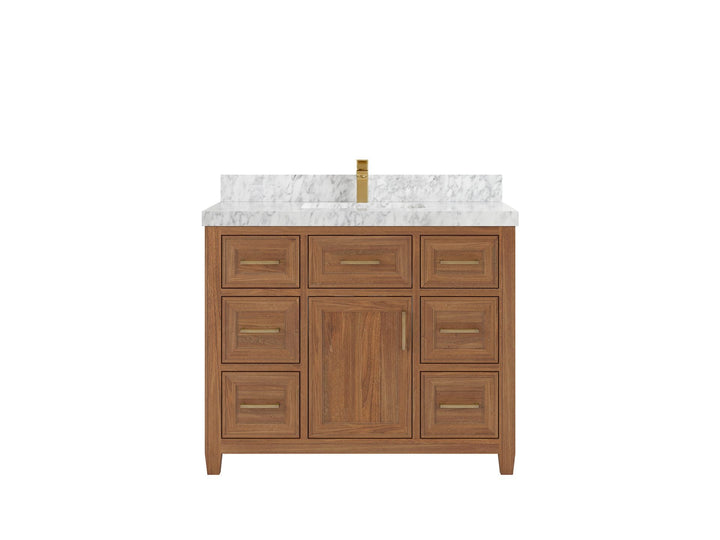 Santa Monica Teak Wood 42 in. W x 22 in. D Single Sink Bathroom Vanity - photo 15