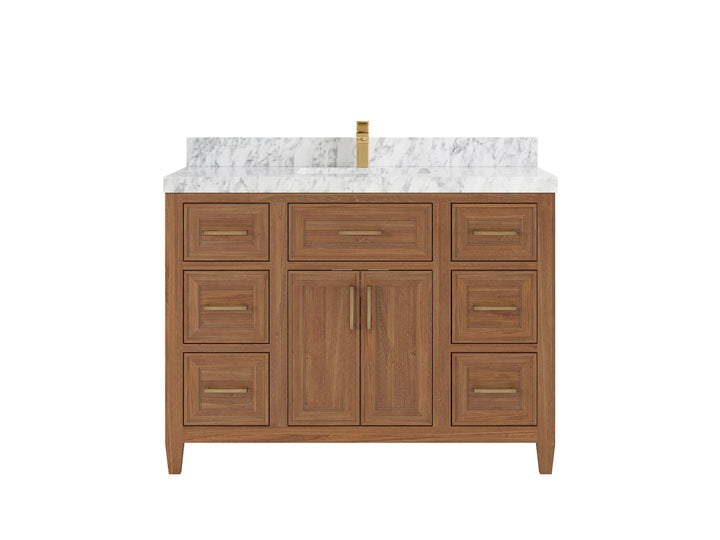 Santa Monica Teak Wood 48 in. W x 22 in. D Single Sink Bathroom Vanity - photo 16