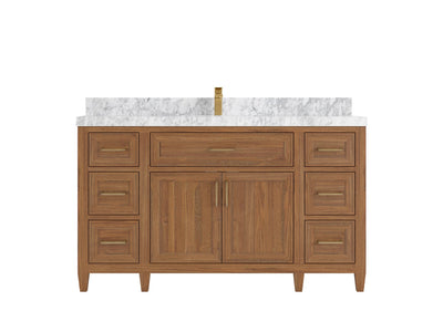 Santa Monica Teak Wood 60 in. W x 22 in. D Single Sink Bathroom Vanity