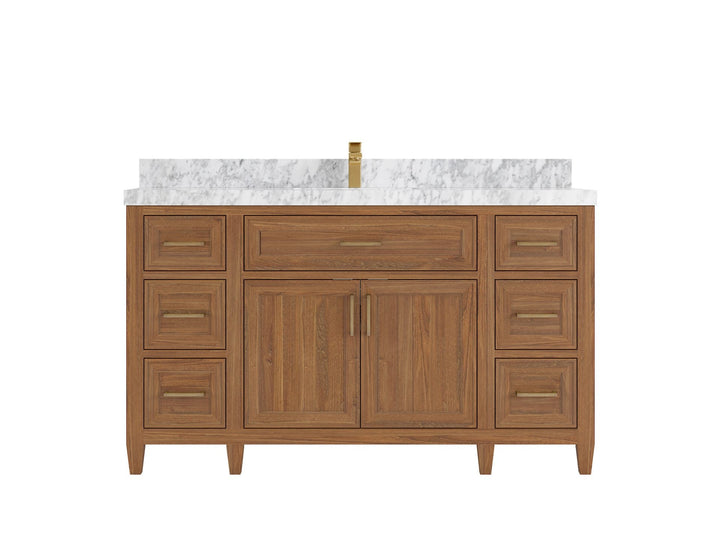 Santa Monica Teak Wood 60 in. W x 22 in. D Single Sink Bathroom Vanity - photo 15