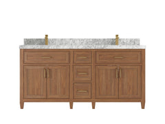 Santa Monica Teak Wood 72 in. W x 22 in. D Double Sink Bathroom Vanity - photo 15