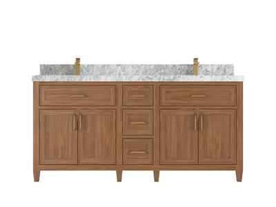 Santa Monica Teak Wood 72 in. W x 22 in. D Double Sink Bathroom Vanity