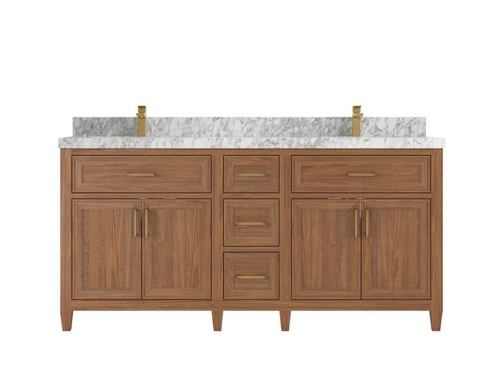 Santa Monica Teak Wood 72 in. W x 22 in. D Double Sink Bathroom Vanity - photo 15