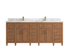 Santa Monica Teak Wood 84 in. W x 22 in. D Double Sink Bathroom Vanity - photo 15