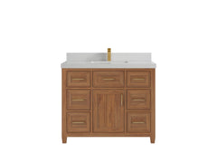 Santa Monica Teak Wood 42 in. W x 22 in. D Single Sink Bathroom Vanity - photo 17