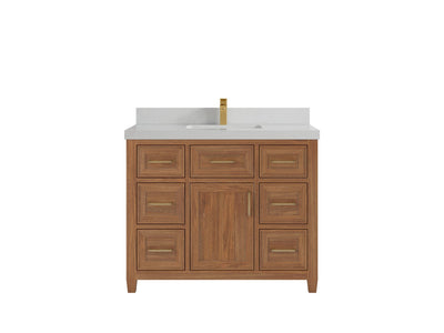 Santa Monica Teak Wood 42 in. W x 22 in. D Single Sink Bathroom Vanity