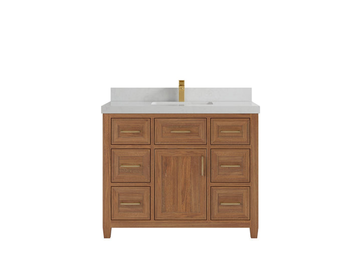 Santa Monica Teak Wood 42 in. W x 22 in. D Single Sink Bathroom Vanity - photo 17