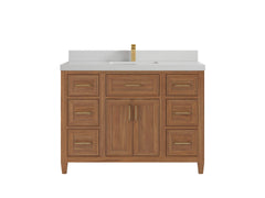 Santa Monica Teak Wood 48 in. W x 22 in. D Single Sink Bathroom Vanity - photo 17