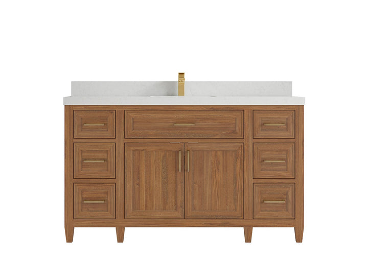 Santa Monica Teak Wood 60 in. W x 22 in. D Single Sink Bathroom Vanity - photo 17