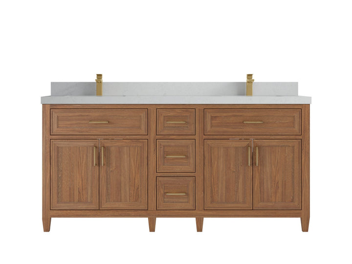 Santa Monica Teak Wood 72 in. W x 22 in. D Double Sink Bathroom Vanity - photo 17
