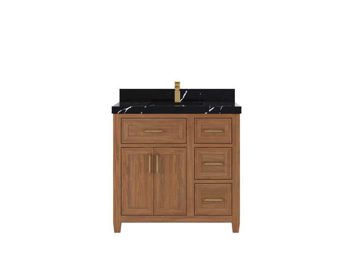 Santa Monica Teak Wood 36 in. W x 22 in. D Single Sink Bathroom Vanity - photo 6