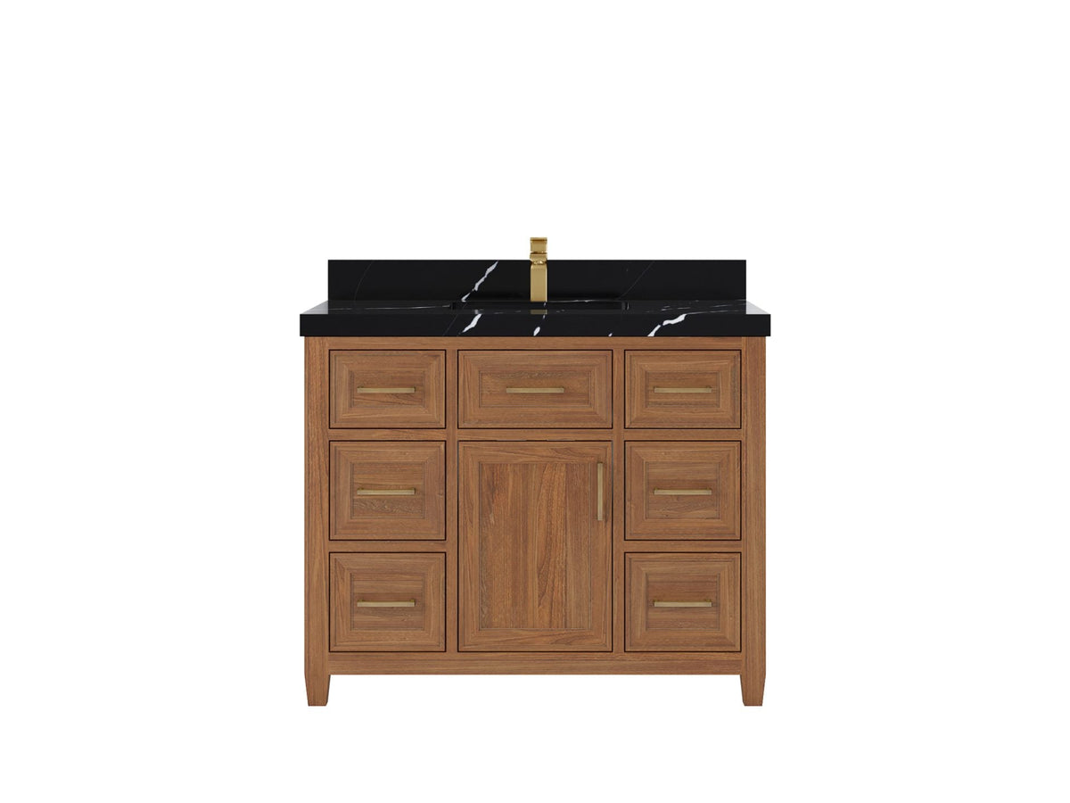 Santa Monica Teak Wood 42 in. W x 22 in. D Single Sink Bathroom Vanity