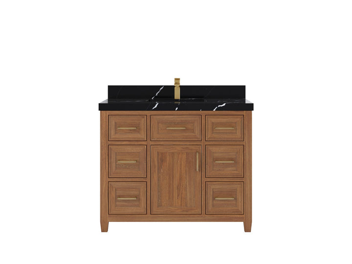 Santa Monica Teak Wood 42 in. W x 22 in. D Single Sink Bathroom Vanity - photo 7