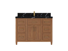 Santa Monica Teak Wood 48 in. W x 22 in. D Single Sink Bathroom Vanity - photo 9