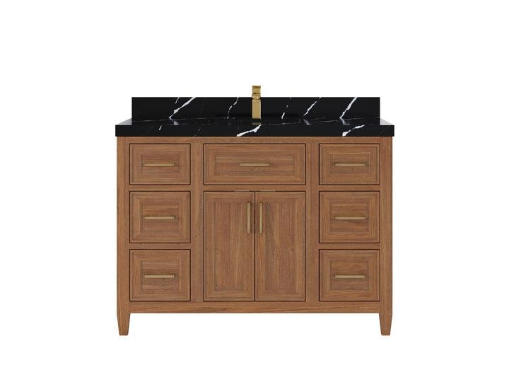 Santa Monica Teak Wood 48 in. W x 22 in. D Single Sink Bathroom Vanity - photo 9