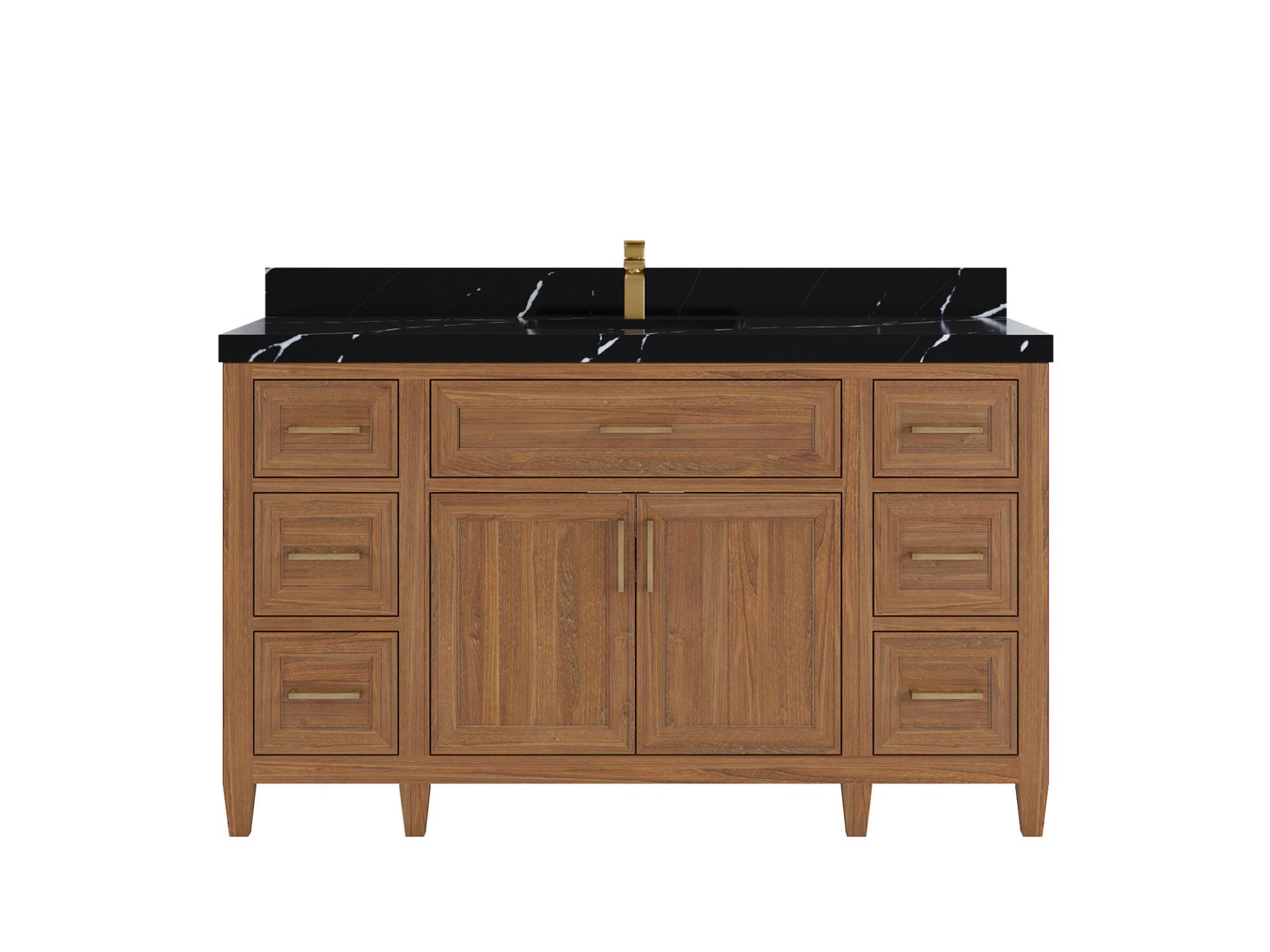 Santa Monica Teak Wood 60 in. W x 22 in. D Single Sink Bathroom Vanity
